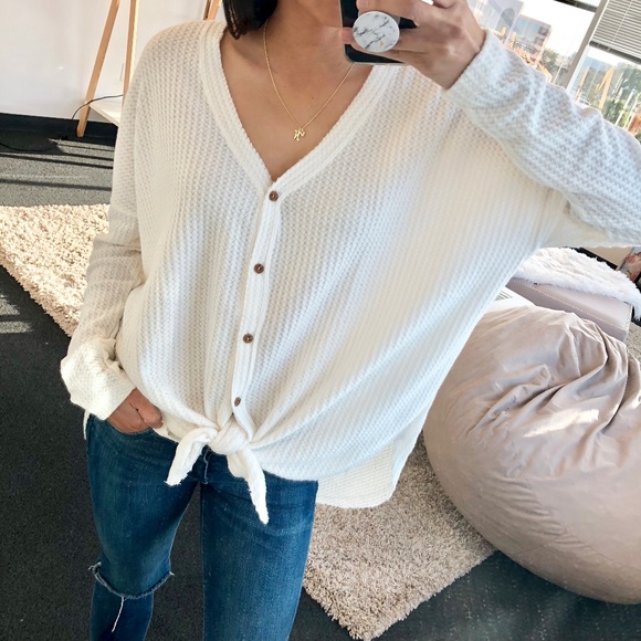 !NEW! LYNN Thermal Button Down Sweater - Picture 2 of 8